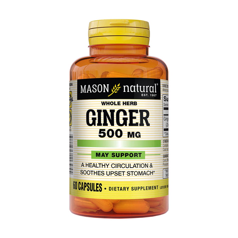 Імбир Mason Natural Ginger 500 мг, 60 капсул